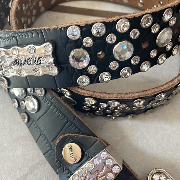 BHW Black Leather with Rhinestones, Chrystals and Studs - Picture 12 of 12